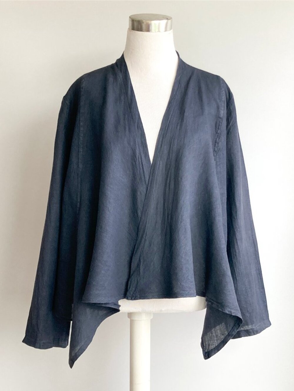 Tempo Paris Linen Lagenlook Open Front Jacket